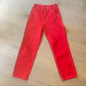 Brandy Melville Red Ariana Painter Pants